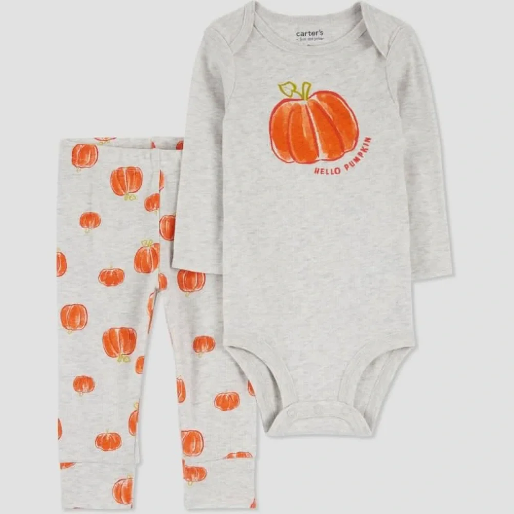 Carter's Just One You Baby 'Hello Pumpkin Top and Bottom Set 6m 9m nwt